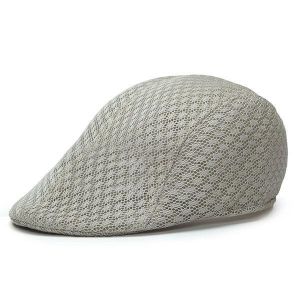 Unisex Mesh Beret Hats Breathable Solid Outdoor Sports Cabbie Golf Gentleman Visor Cap