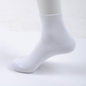 Mens Solid Color Cotton Mesh Breathable Business Casual Short Tube Socks
