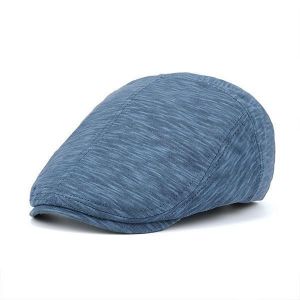 Men Cotton Solid Beret Hat Casual Sunshade Painter Caps Flat Sun Hat Adjustable