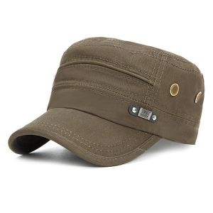 Men Unisex Vintage Military Cotton Flat Hats Ourdoot Sport Adjustable Cap