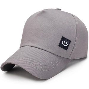 Unisex Canvas Smiling Face Sun Peaked Cap Outdoor Sport Trucker Caps for Men and Women