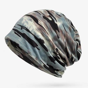 Mens Women Camouflage Baggy Hats Multi-function Collar Scarf Men Hip Hop Beanie Hat