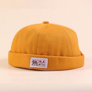 Men Women Cotton Solid Color Brimless Cap Sailor Cap Brimless Hats