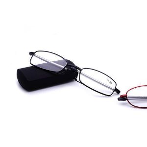 Women Men Portable Light Folding Circle Lens Reading Glasses Flexible Telescopic Presbyopic Glasses