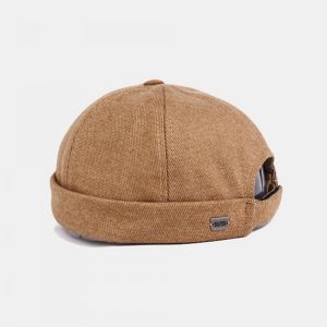 Unisex Thick Landlord Hat Street Trends Melon Cap Vintage Innocent Metal Standard Sailor Brimless Hats Skull Cap
