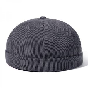 Mens Womens Winter Corduroy Adjustable French Brimless Hats Fashion Skullcap Sailor Cap