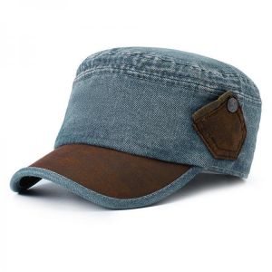 Mens Cotton Adjustable Top Flat Hats Outdoor Sunscreen Military Army Peaked Dad Cap