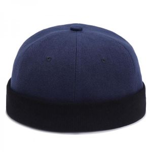 Mens Womens Cotton Adjustable French Brimless Hats Outdoor Plain Skullcap Sailor Cap