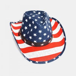 American Flag Panama Western Cowboy Hat Sailor Dance Hat Patriotic Jazz Hat