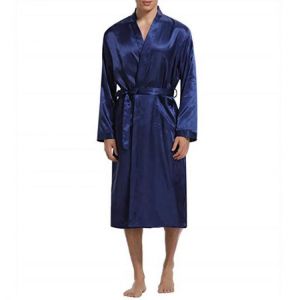 shopping פיג׳מות Mens Comfortable Mid Long Bathrobe Lightweight Sleepwear Loungewear