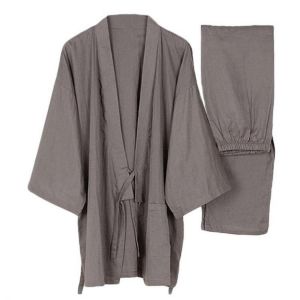 shopping פיג׳מות INCERUN Mens Japanese Style Kimono Cotton Pajamas Bathrobes Home Big Size Sleepwear Set