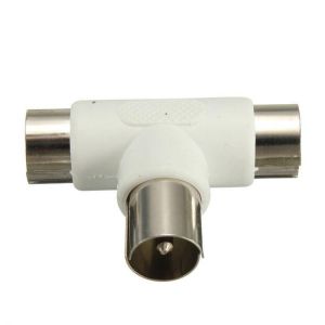 shopping טלווזיות ומערכות שמע לבית Coaxial Coax Antenna Y Splitter Adapter Aerial to CATV TV Converter Socket Plug