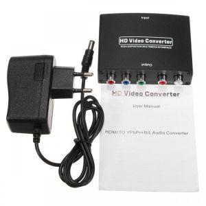 shopping טלווזיות ומערכות שמע לבית SD-020 1080P HD to RGB Component 5RCA YPbPr Video R/L Audio Converter Adapter TV PC