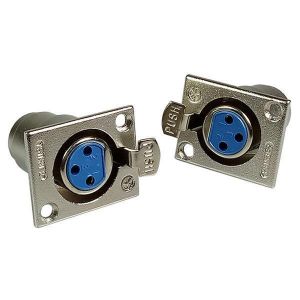 YS1K3F2 Nickel Plated 3pin XLR Female Jack Panel Mount Connector Speaker Microphone Powercon Plug