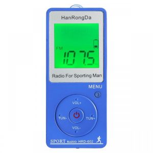 Mini FM AM Two-band Sports Radio Stereo LCD Display Automatic Search Radio