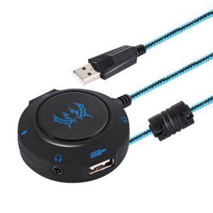 KOTION EACH S2 External USB Sound Card Plug and Play Stereo Headset Adapter