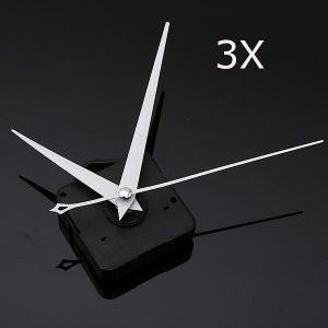 shopping גאדג׳טים 3Pcs DIY White Triangle Hands Quartz Black Wall Clock Movement Mechanism