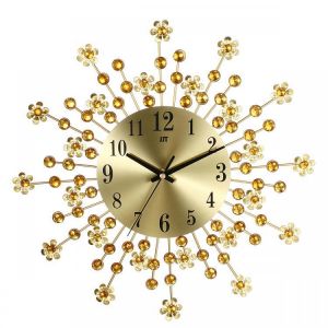 Acrylic Diamond Wall Clock Digital Home Office Art Living Room Luxury Decor