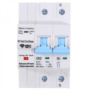 MoesHouse 2P 63A WiFi Smart Circuit Breaker Switch Smart Home Automation Overload Short Circuit Voice Control with Alexa Google Ho