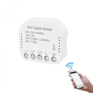 MoesHouse 90V-130V Wifi Smart Light Switch Diy Breaker Module Smart Life/Tuya APP Remote Control Works with Alexa Echo Google Home
