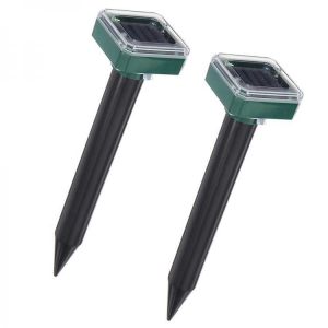 2pcs Square Solar Electronic Ultrasonic Repeller Fram Snake Mice Pest Insect Animal RejectionTrap Killer Not Crystalline Silicon T