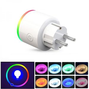 XS-SSA12 AC100-250V 16A EU Electricity Statistics RGB Scene Light Smart Wifi Socket Mobile Phone Timer Switch Socket