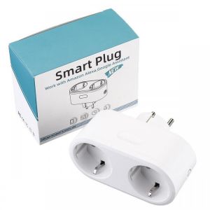 Dual EU Smart WiFi Power Plug Remote Control Switch Socket Outlet by HomeKit Dohome APP Google Assistant Alexa Remote Voice Contro