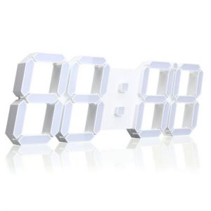 Large Modern Digital Led Skeleton Wall Clock With Date Timer 24/12 Hour Temperature Display Remote Control
