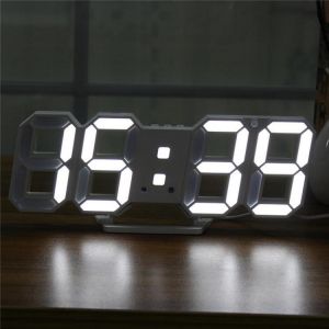 Large Modern Digital Led Skeleton Wall Clock Timer 24/12 Hour Display 3D Gife