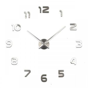 Large 3D Number Mirror Wall Sticker DIY Home Decor Big Watch Art Clock Wall Clock