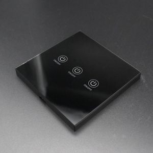 KTNNKG 3 Channel 433MHz 86 Wall Touch Remote Control Switch Wireless RF Transmitter Tempered Glass Panel