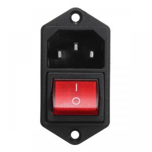 1pcs 10A 250V 3Pin IEC320 C14 Inlet Module Plug Fuse With Switch Male Power Socket
