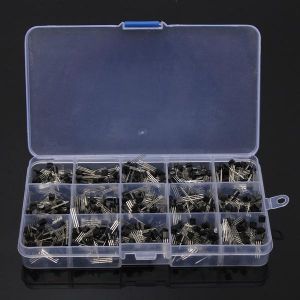 Geekcreit&reg; 600Pcs TO-92 NPN PNP Bipolar Transistor 15 Value Assortment Kit