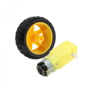 65 x 26mm Plastic Tire Wheel + DC 3-6v Gear Motor For  Smart Car