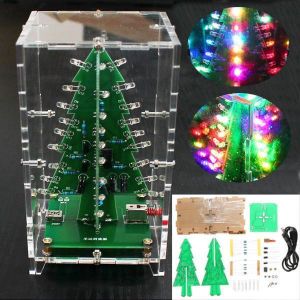 Geekcreit&reg; Christmas Tree RGB Colorful LED Flash Kit With Transparent Cover DIY Electronic Kit