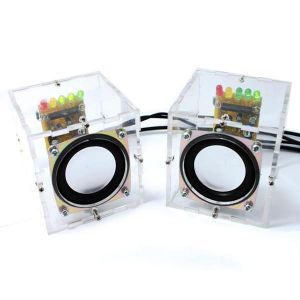 Geekcreit&reg; DIY Transparent Mini Amplifier Speaker Kit 65x65x70mm 3W Per Channel