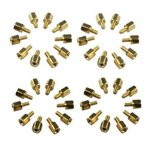 40pcs DIY Project M2.5 x 5 + 5mm Hex Brass Standoff Spacers Copper Pillar For PCB Board