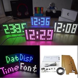 Geekcreit&reg; DIY DS3231 Touch Key Control Brightness Adjustable Big Size Dot Matrix Alarm Clock Kit