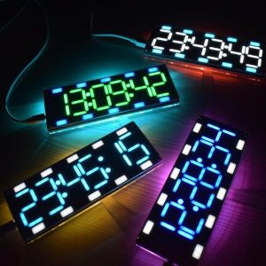 Geekcreit&reg; DIY 6 Digit LED Large Screen Two-Color Digital Tube Desktop Clock Kit Touch Control