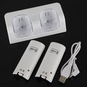 shopping משחקי וידאו וציוד Charging Dock &amp; 2 PCS Rechargeable Battery Pack Bundle For Wii Remote