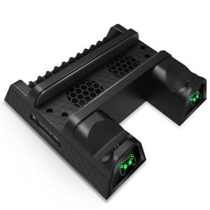 DOBE Cooling Fan Charging Station Charger Stand Dock for Sony Playstation 4 PS4 Slim/PS4 Pro Game Console Gamepad