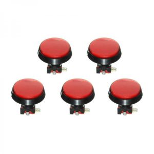 5Pcs Red LED Light 60mm Arcade Video Game Player Push Button Switch