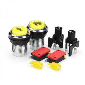 1P 2P Electroplated Red Blue Yellow Green White LED Light Push Button for Arcade Game Console DIY