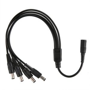 1PCS 1 DC Female To 4 Male Plug Power Cord adapter Connector Cable Splitter for CCTV Camera Surveillance Accessories