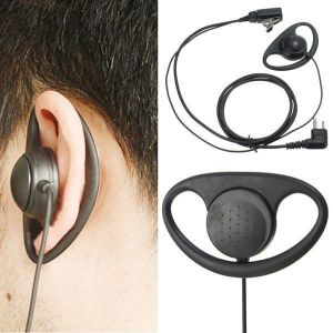 2Pin D Shape PTT Earpiece Headset with Boom Mic for Motorola Radio Walkie Talkie