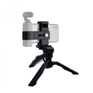 PULUZ PKT46 Smartphone Fixing Clamp 1/4 inch Holder Mount Bracket Grip Foldable Tripod for DJI OSMO Pocket Gimbal Sports Action Ca