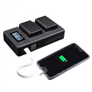 Palo FW50-C USB Rechargeable Battery Charger Mobile Phone Power Bank for Sony NP-FW50 DSLR Camera Battery with LED Indicator