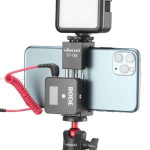 Ulanzi ST-08 Upgraded Phone Clip Clamp Holder with Cold Shoe Mount 1/4 Standard Screw Nut for Rode Wireless Go