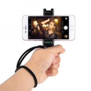 PULUZ PU366 Handheld Grip Rig Stabilizer ABS Tripod Adapter Mount with Cold Shoe Base Wrist Strap for Smartphones for DSLR Cameras