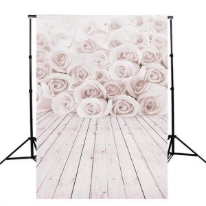 3x5ft Valentine's Day White Roses Love Vinyl Backgrounds Props Photography Backdrops